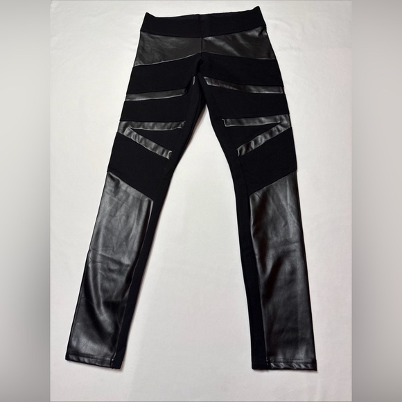 MeMoí SEXY MOTO PLEATHER ACCENT SHAPING LEGGING SZ S/M - Picture 7 of 10